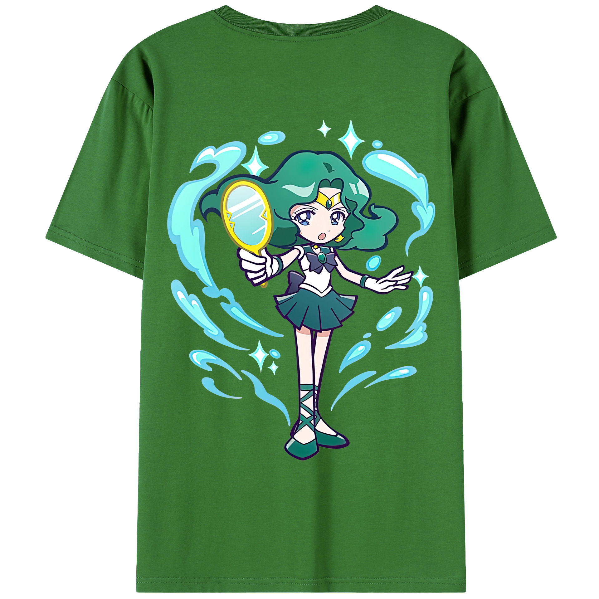 （画像用） 美少女戦士セーラームーン 海王 みちる（かいおう みちる） Sailor Moon Kaiou Michiru レディース半袖Tシャツ(バックプリント)